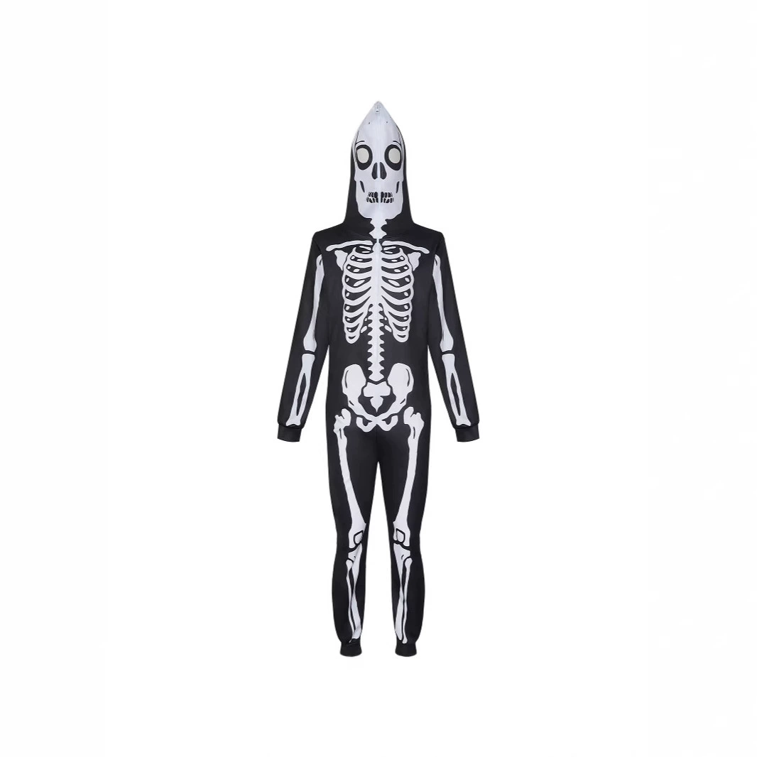 Хэллоуин хоррор скелет cos костюм череп костюмированный маскарад косплей двухмерный костюм