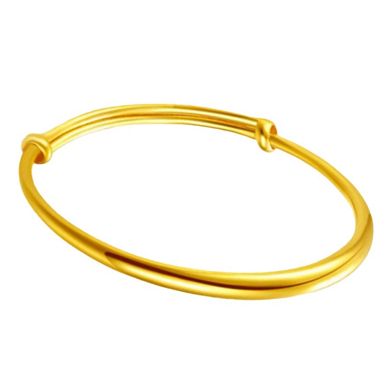 Пуш-пул Cupr Bracelet (Shajin) Золотистая пластина, ширина 5 мм, регулируемый взрослый размер