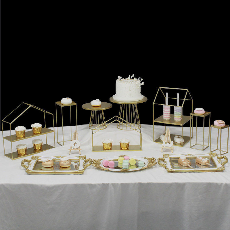 Tabla de postres europea decoración estante de exhibición platos de postres comida fría mesa de té estante de pastel rack de té de la tarde image 26