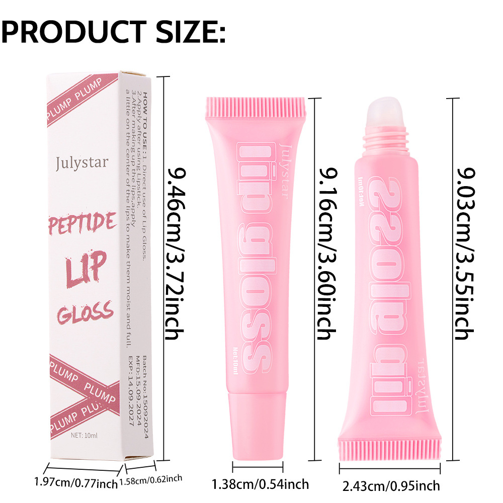 Julystar Water Light Transparent Mirror Soft Lip Oil Wholesale Specification drawing