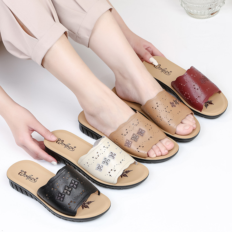 C4744 1120K GIÀY DÉP LÊ NỮ RUITDT BIG SIZE NGOẠI CỠ ĐẾ MỀM MÙA HÈ TRUNG NIÊN MA SÁT CHỐNG TRƯỢT THOÁNG KHÍ GIÀY DÉP NỮ DA BÒ G04 SẢN PHẨM MỚI
