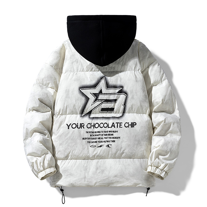 2025 ropa de invierno para hombres vacaciones casuales de dos piezas chaqueta con capuzas marca de moda adolescente engrosado estilo de Hong Kong ropa de hombre image 2