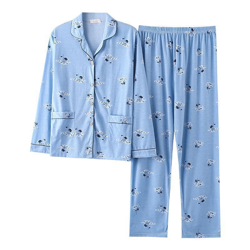 Pijamas de primavera y otoño de gran tamaño de mangas largas para vestir en Corea del Sur lindo traje de invierno