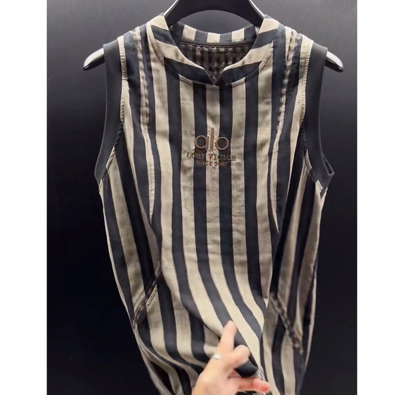 European Luxury Trendy Brand Outdoor Sports Vest Summer New Plaid Print Old Money Style Sleeveless Men's Top