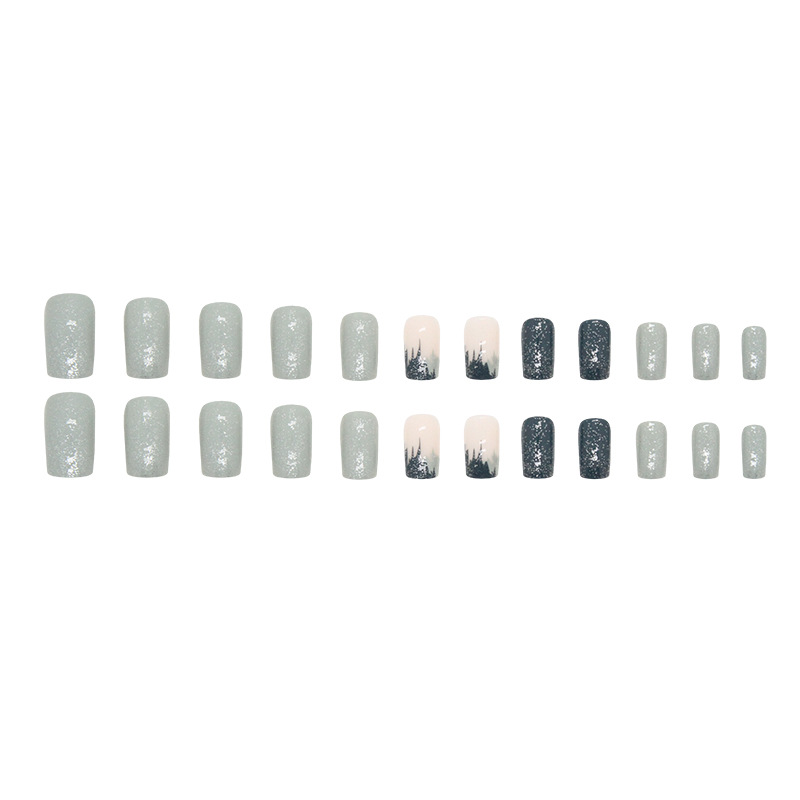 Produits pour faux ongles portables, minimaliste, longueur moyenne, mode, poudre brillante polyvalente_voghion.com