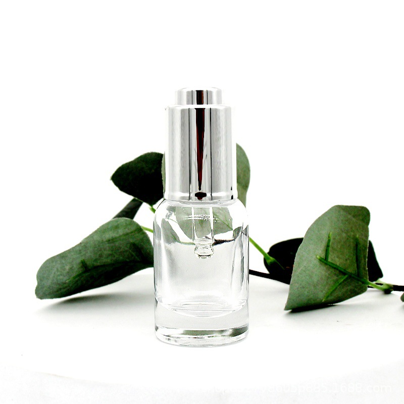 厂家批发15-50ml 厚底圆肩瓶精华液滴管瓶 香水瓶 压泵玻璃分装瓶
