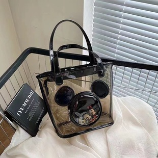 &€2022 New Internet Celebrity Transparent Jelly Bag Women's Niche Colorful Three-Dimensional Mickey Handbag Shoulder Bag