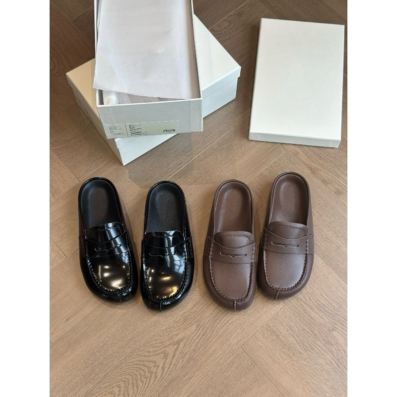 Early autumn new vintage-style thick-soled closed-toe mule slippers, comfortable and versatile slip-on loafers for women