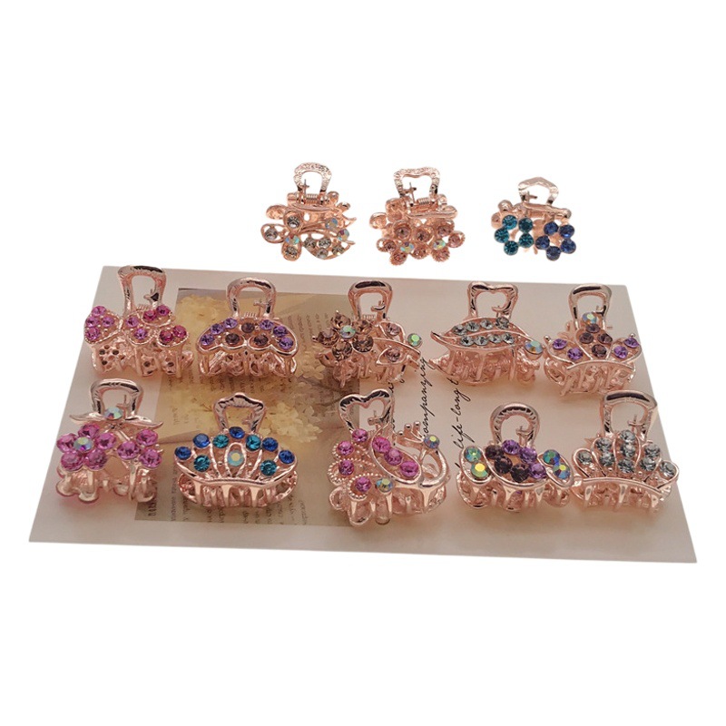 Diamante de oro plateado cuatro clip de horquilla clip de dos yuanes tienda accesorios para el cabello accesorios para la cabeza boutique suministro