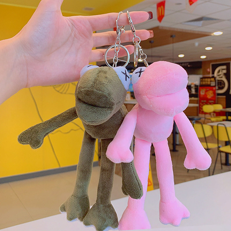 Ugly cute plush long leg frog mini ornaments Doll Doll machine pendant doll backpack schoolbag keychain gift