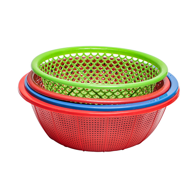 野菜を洗って水たまりのかごのプラスチックのかごの丸いふるいのかごの商用ホテルの海鮮のエビの類の泥のねじの洗浄のかご|undefined