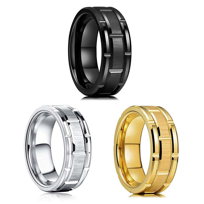 8g Weight Vacuum Plating Gold Plating Process Rings Classification 12, 13, 6 Ring Size 1 Piece Quantity Daily Occasion Titanium Steel Material Solid Color Pattern Couple, Men's Gender Plating Design Simple Style Style Couple Men's Simple Style Rings Solid Color Titanium Steel Vacuum Plating Men Band Rings 10