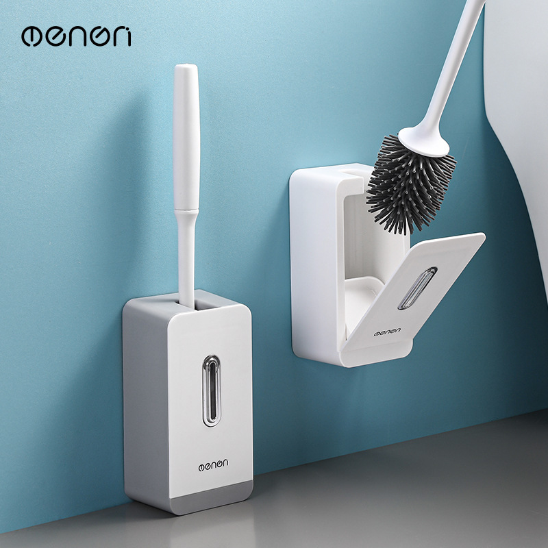 Mengni TPR toilet brush long handle soft hair toilet brush with base silicone no dead wall toilet cleaning brush Mengni TPR toilet brush long handle soft hair toilet brush with base silicone no dead wall toilet cleaning brush