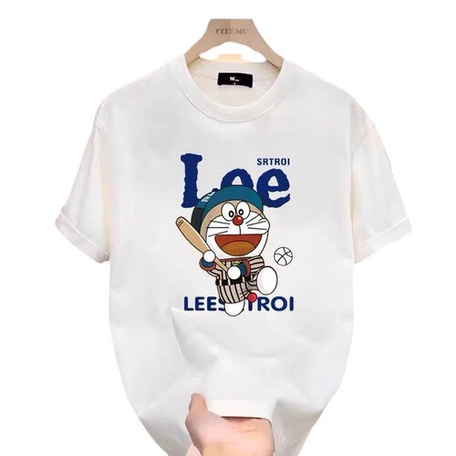 2025 Summer New Trend Brand Instagram Half-Sleeve Top Heavyweight Loose Round Neck Pure Cotton Short-Sleeve T-Shirt for Men and Women