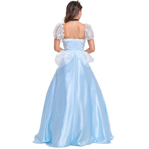 Halloween costume adult princess dress cosplay game uniform blue fairy tale character ball gown dress