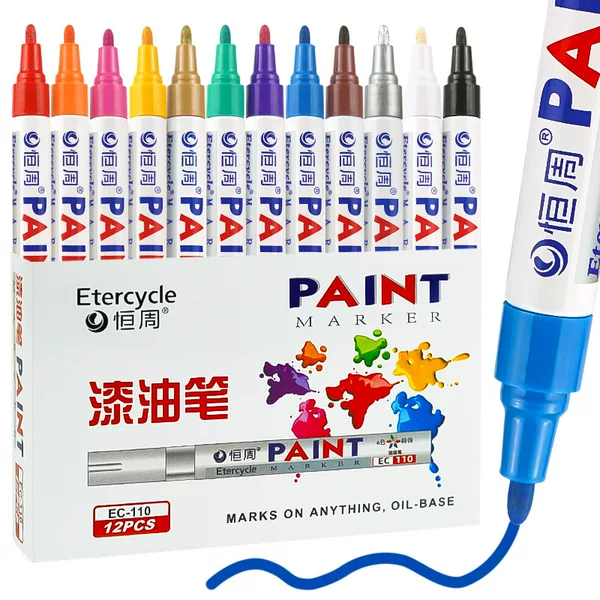Cross-border Hot Sale Paint Pen Mark Pen Paint Pen Car Waterproof Oil-proof Industrial Color-free Paint