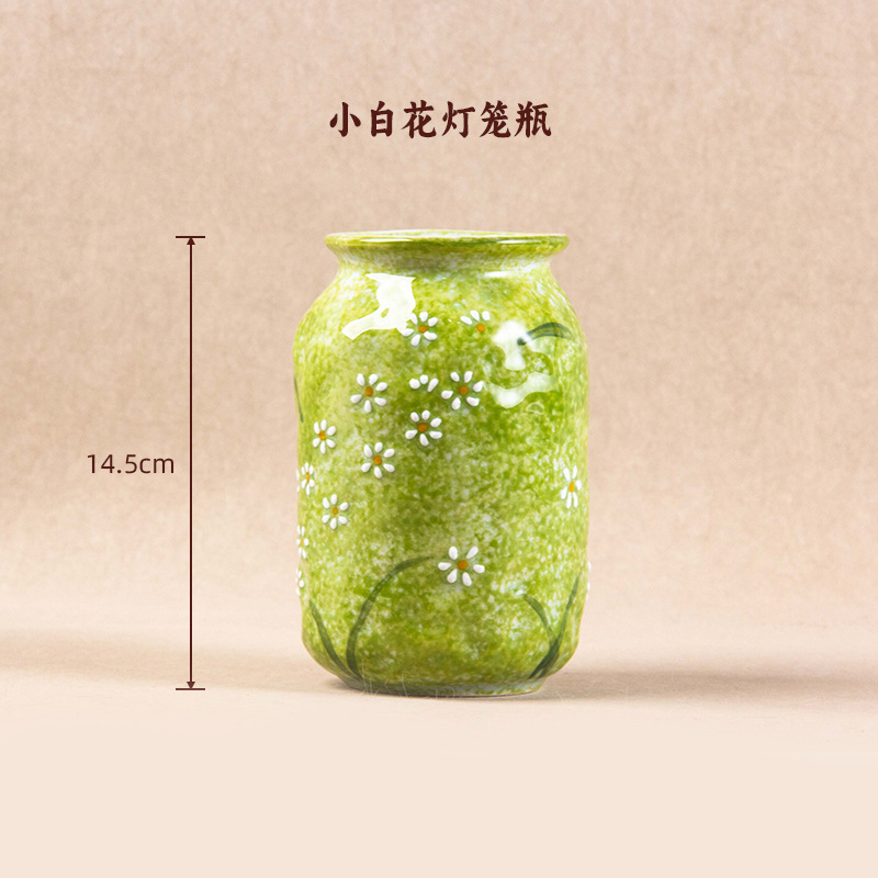 景德镇油画花瓶手工陶艺干花装饰电视柜摆件酒柜电视柜陶瓷小花器|undefined