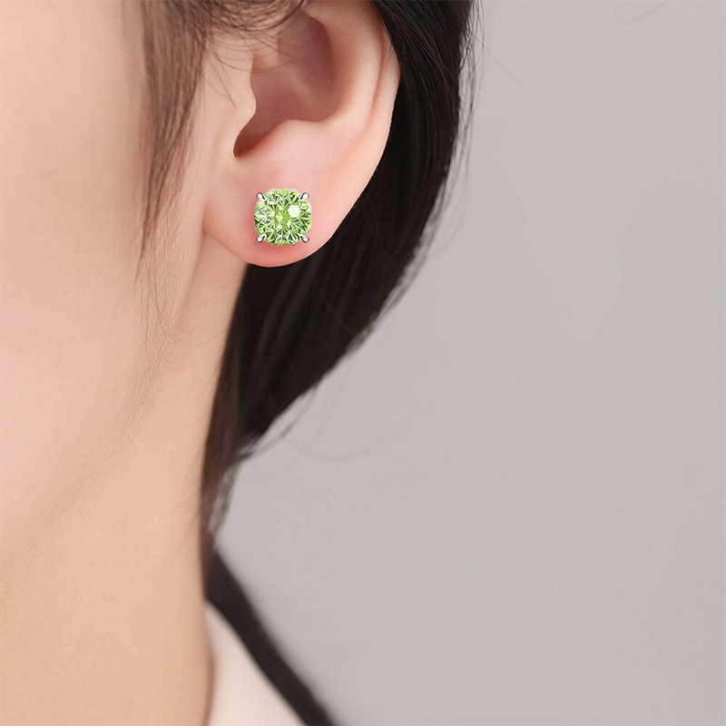 Octagonal Gemstone Drop Stud Earrings For Women Elegant Design_voghion.com