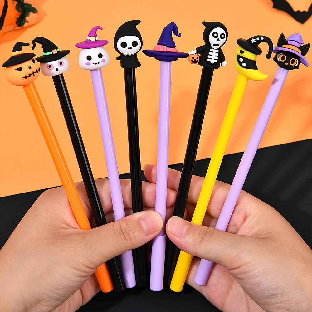 Serie de Halloween transfronteriza encantadora dibujos animados bolígrafo neutro creativo estudiantes papelería fantasma premios pequeños regalos bolígrafo al por mayor