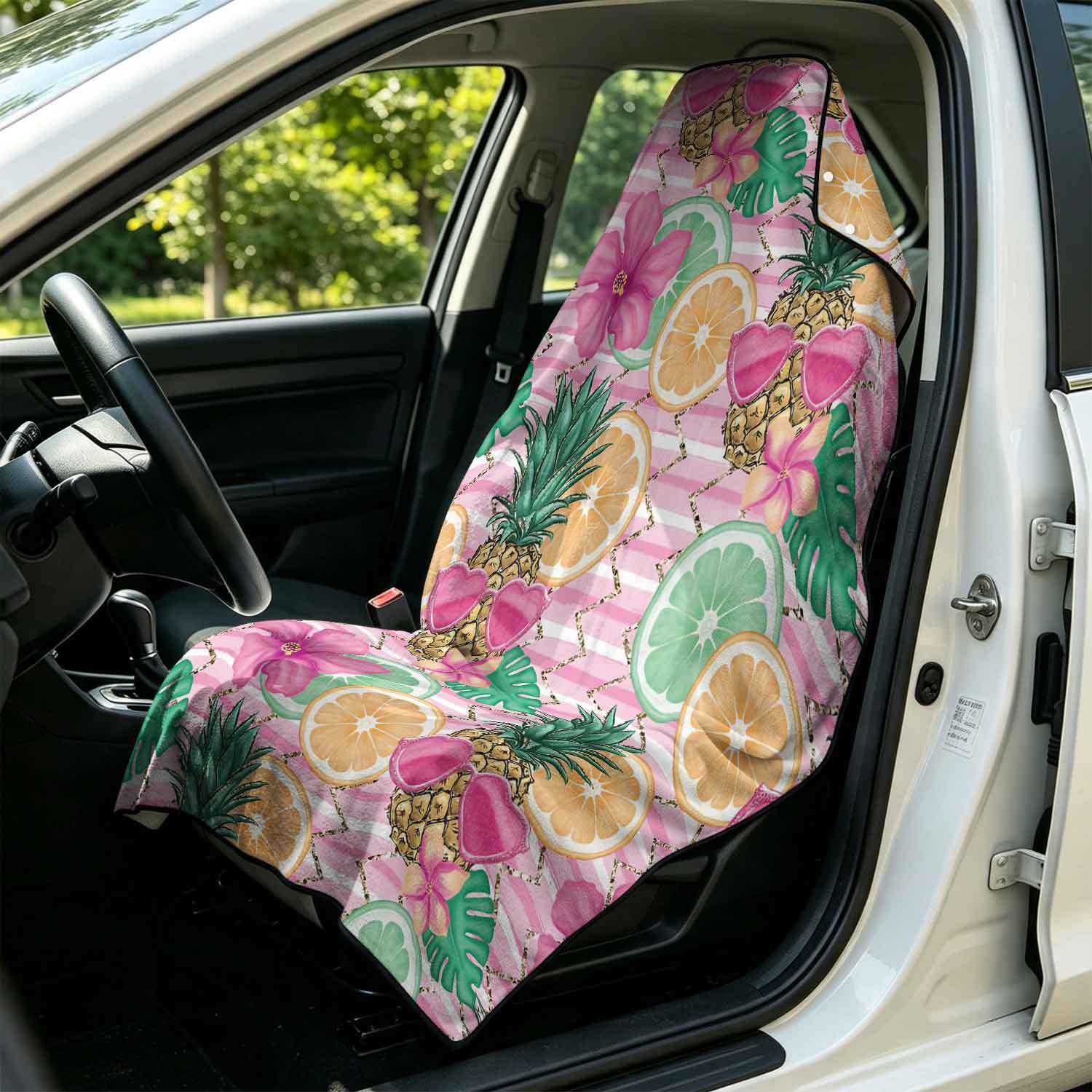 Printed bath towel and car seat cover 2-in-1, ultra-fine fiber outdoor beach and car dual-use universal seat cushion