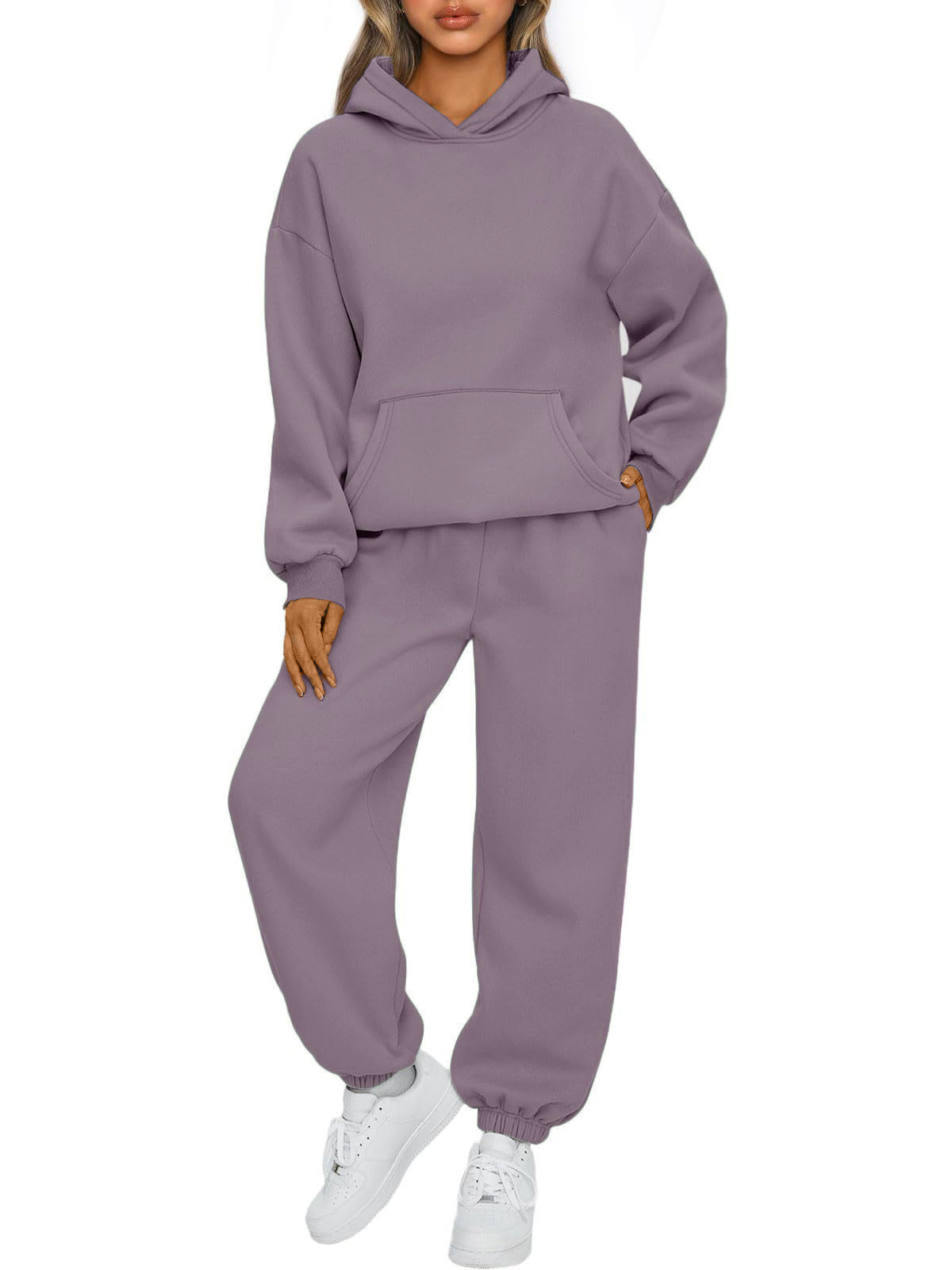 European American Autumn Winter Women's Two-piece Hoodie And Loose Casual Pants Sports Suit_ecoleips.com