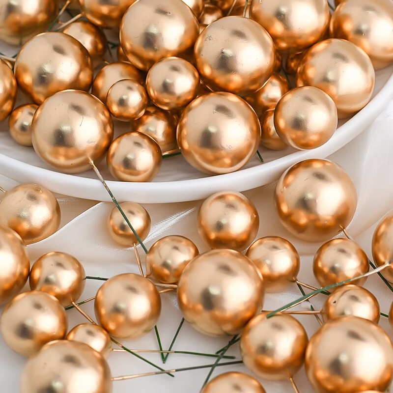 Golden Ball Silver Ball Cake Decorative Plug-in 10 Pack Ins Cold Style Golden Ball Silver Ball Birthday Cake Decorative Accessories