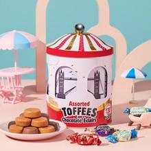 英国进口 沃尔克斯音乐罐什锦太妃糖208g 铁罐装礼品盒糖果批发