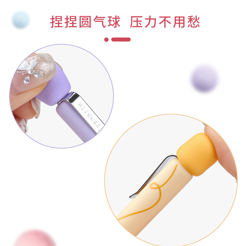 賛仕風船ペンの創意的な解凍は中性ペンの学生の速乾双珠CS0.5をつまんで押します。|undefined