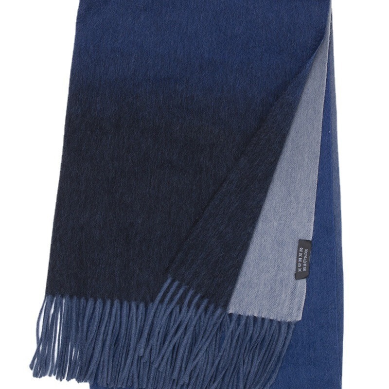 Mongolia Interior nuevo estilo 35 ancho bufanda de cachemira pura otoño e invierno engrosada hombres y mujeres de manga larga degradada europea y americana