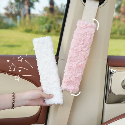 Plush car seat belt shoulder protector DIY soft car wear-resistant shoulder strap four seasons universal car supplies