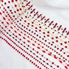 Diy保色チェーンの赤いシリーズの多くのフリンジのかんざしの服装の古風な服装の異国の風情はチェーンを飾ります。