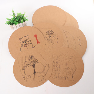 Round Kraft paper black and white cardboard painting art sketch hard thick cardboard 25cm29/30/33/36/38 spot
