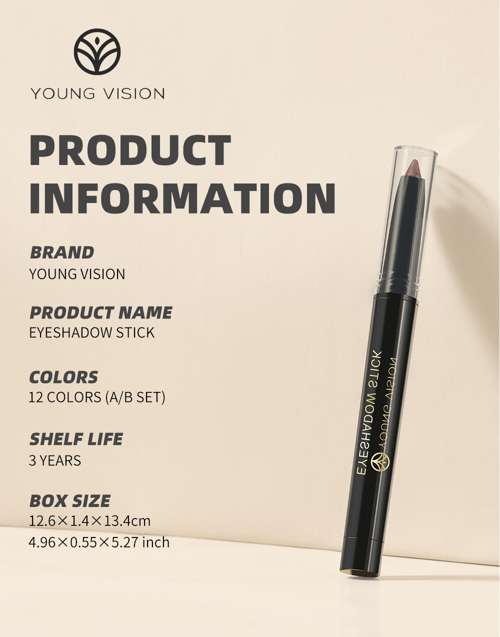 YOUNG VISION 6-color Eyeshadow Pen set: Pearlescent Rotating Eyeshadow stick for easy coloring, brightening and contouring undefined