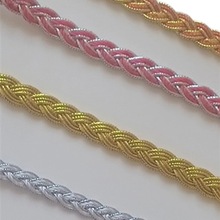 1CM辫子麻花装饰花边云南粤剧头发饰金银线编织少数民族织带