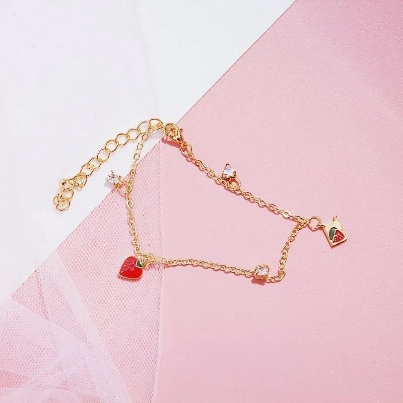 Plating Design Elegant Cute Simple Style Fruit Alloy Cable Chain Chain & Link Bracelets Wholesale