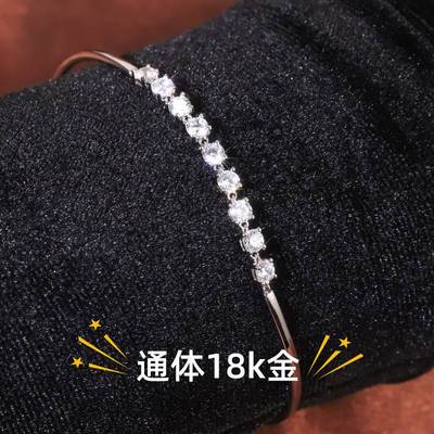 Light extravagant temperament chic Bracelet Single row Diamond 9/10/14/18k Gold CVD/HPHT Cultivation Diamonds Bracelet