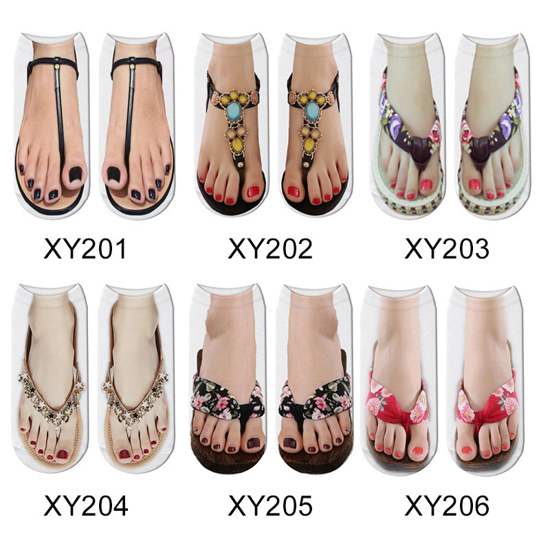 Dye Sublimation Printed Socks 3D Printed Socks Digital Printed Socks Slippers Popular Socks, Cross-Border Supply