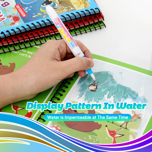 Children's magical educational water painting book, repeated graffiti, clear water hand painting book, kindergarten coloring, reusable