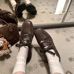 牛革バージョン~蘇銀銀と同じスタイルのスクエアトゥストラップ多用途インナーハイトカジュアルメリージェーンシューズレディースバレエシューズ春
