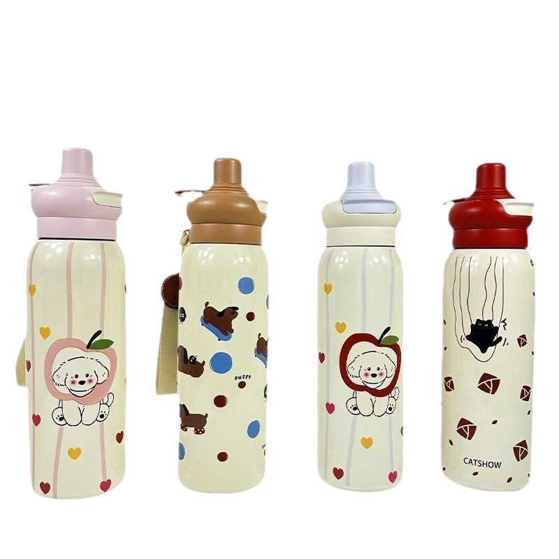 2025 otoño y invierno nuevo tipo de botella de leche taza de aislamiento de alta capacidad taza de oficina de paja portátil taza de automóvil