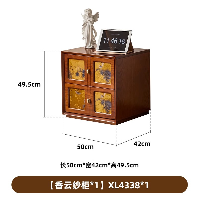 Gran cajón retro francés Sima, sala de estar, dormitorio, cajón contra la pared, armario de almacenamiento de madera maciza, armario de hilo Xiangyun