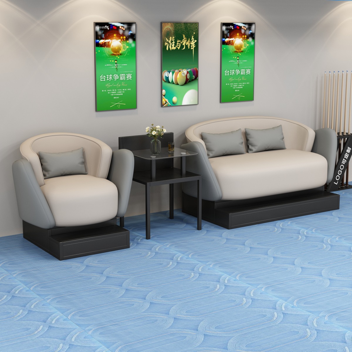 Sala de billar de lujo ligera sofá sala de billar especial sala de billar mesa de billar de ocio combinación de sillas de fábrica directa
