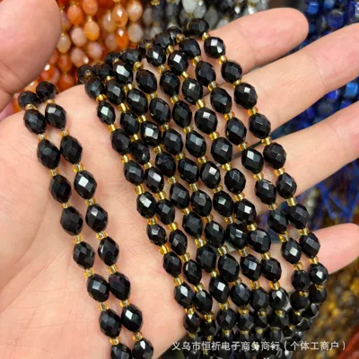 Zərgərlik ara hissələri – rice-shaped crystal tiger's eye agate - obsidian-8x6mm-approximately-18-beads-per-strand-short-style