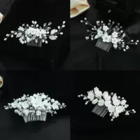Головной убор ручной работы с жемчужными кристаллами, свадебный цветок на голове, расческа для волос, легкая роскошная заколка для волос, аксессуары для волос для выступлений для девочек.