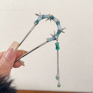 Horquilla de abanico nuevo estilo chino retro de alta gama placa de metal horquilla de pelo Hanfu cheongsam horquilla horquilla accesorios para el cabello femenino