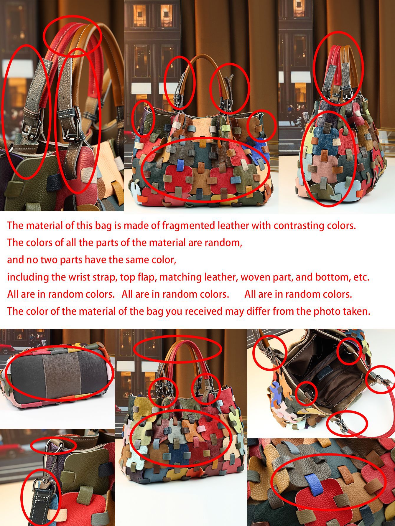 Woven Leather Patchwork Women's Handbag Large Shoulder Crossbody Bag_voghion.com