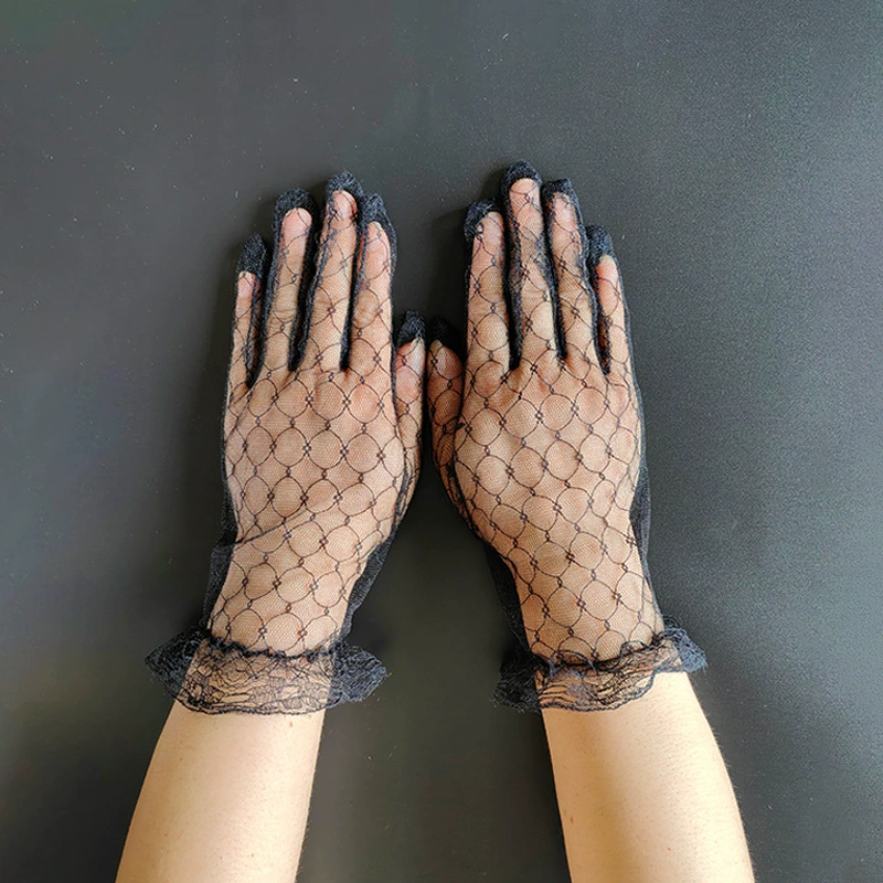 Summer short lace retro elegant gloves for bride, dress