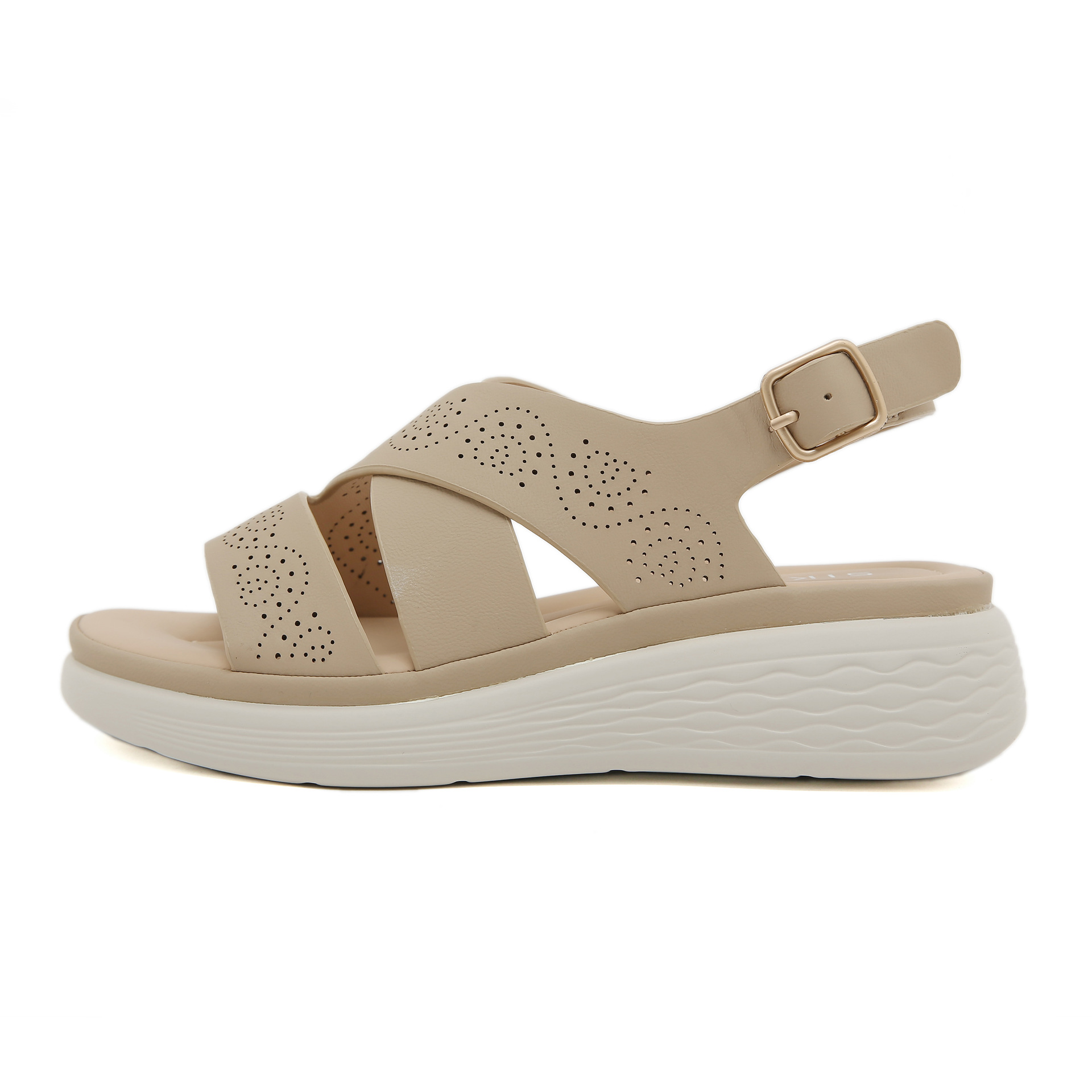 (No vendido) 2025 nuevo punto de fondo grueso ligero antideslizante cómodo sandalias deportivas casuales de hebilla para mujeres