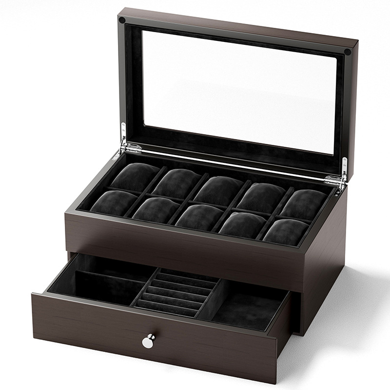 New Jewelry Watch Collection Display Box Double-layer Multi-function Watch Box 10-digit Watch Storage Box