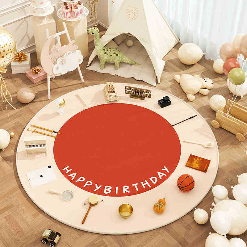 Small Fresh Carpet for Living Room, Universal for All Seasons, Baby Crawling Mat, Household Stain-Resistant and Washable Crystal Velvet Carpet